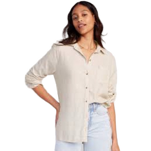 Old Navy Cream Boyfriend Shirt – Size S